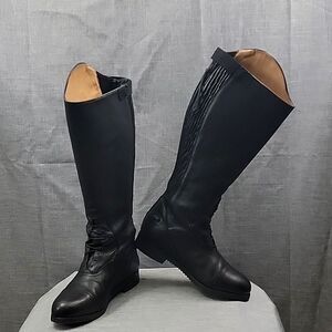 Ovation Ladies Flex Plus Black Leather Field Tall Riding Boots - Size 8